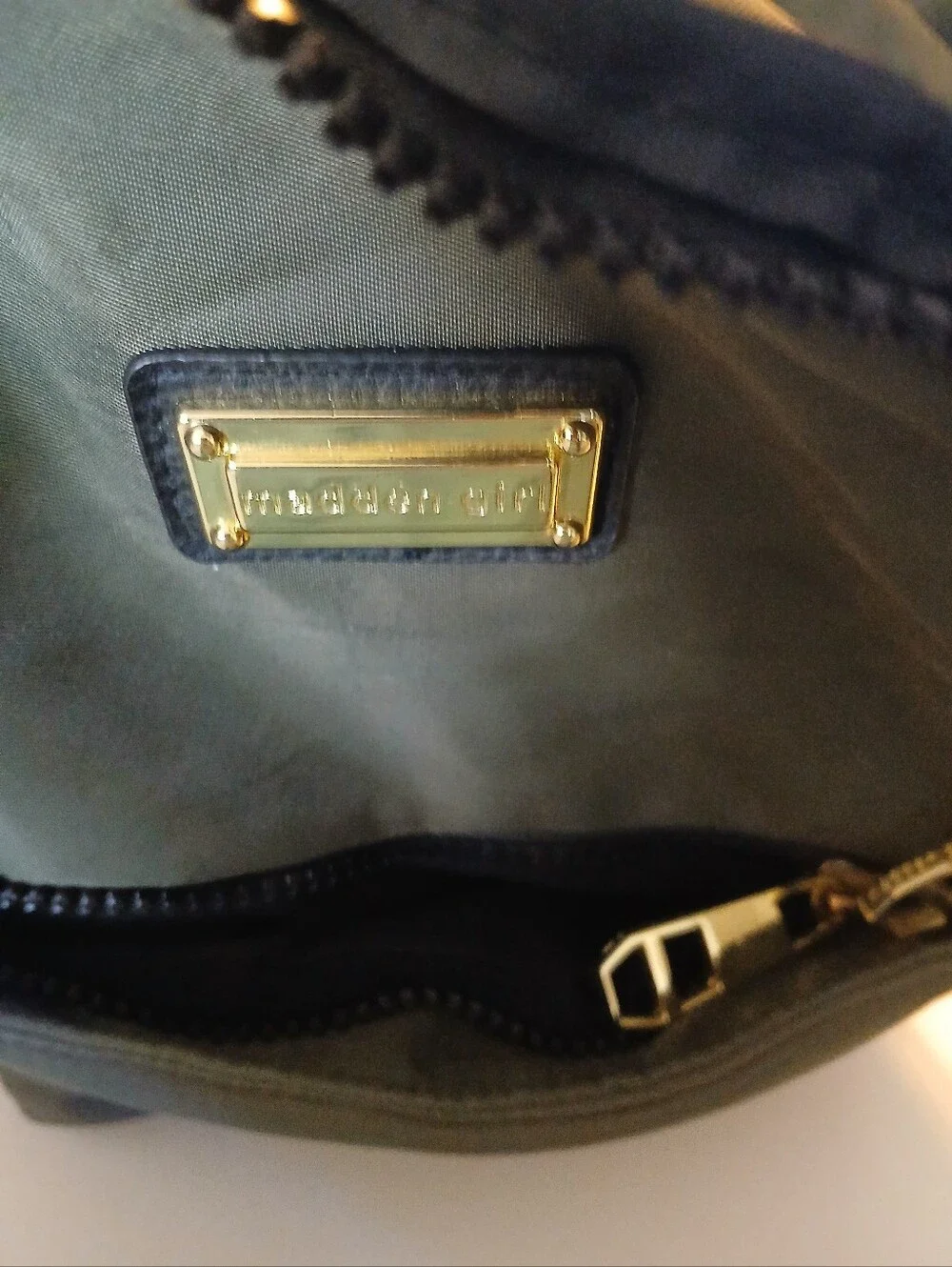 Madden Girl Olive Green Nylon Mini Backpack